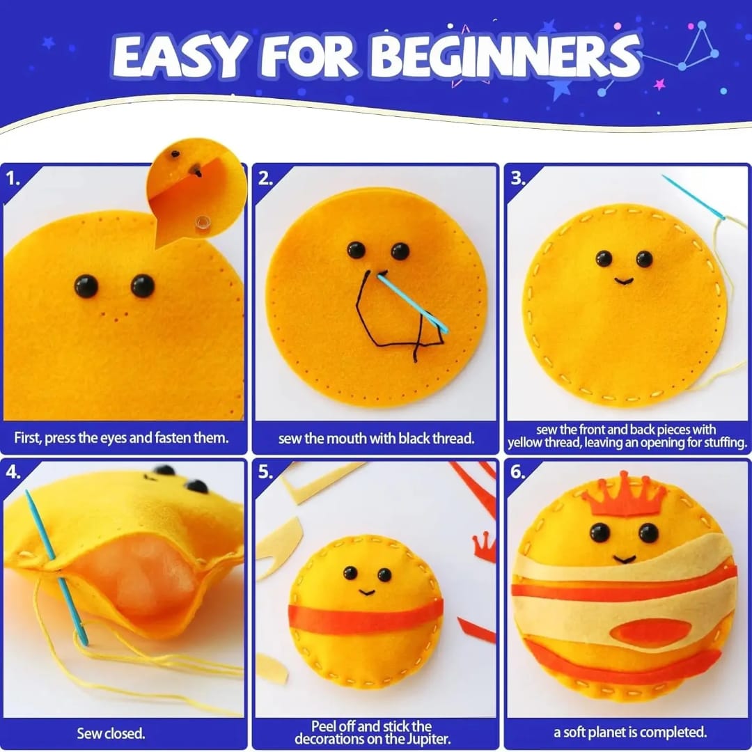 Kids Sewing Craft Kit - Creative Felt Activity Set for Kids (Multiple Themes)