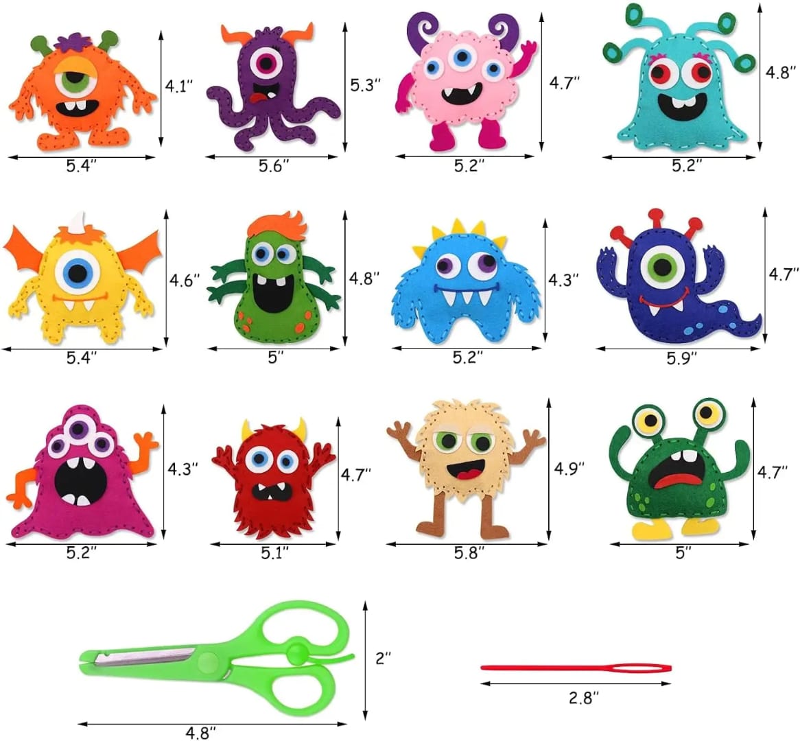Kids Sewing Craft Kit - Creative Felt Activity Set for Kids (Multiple Themes)
