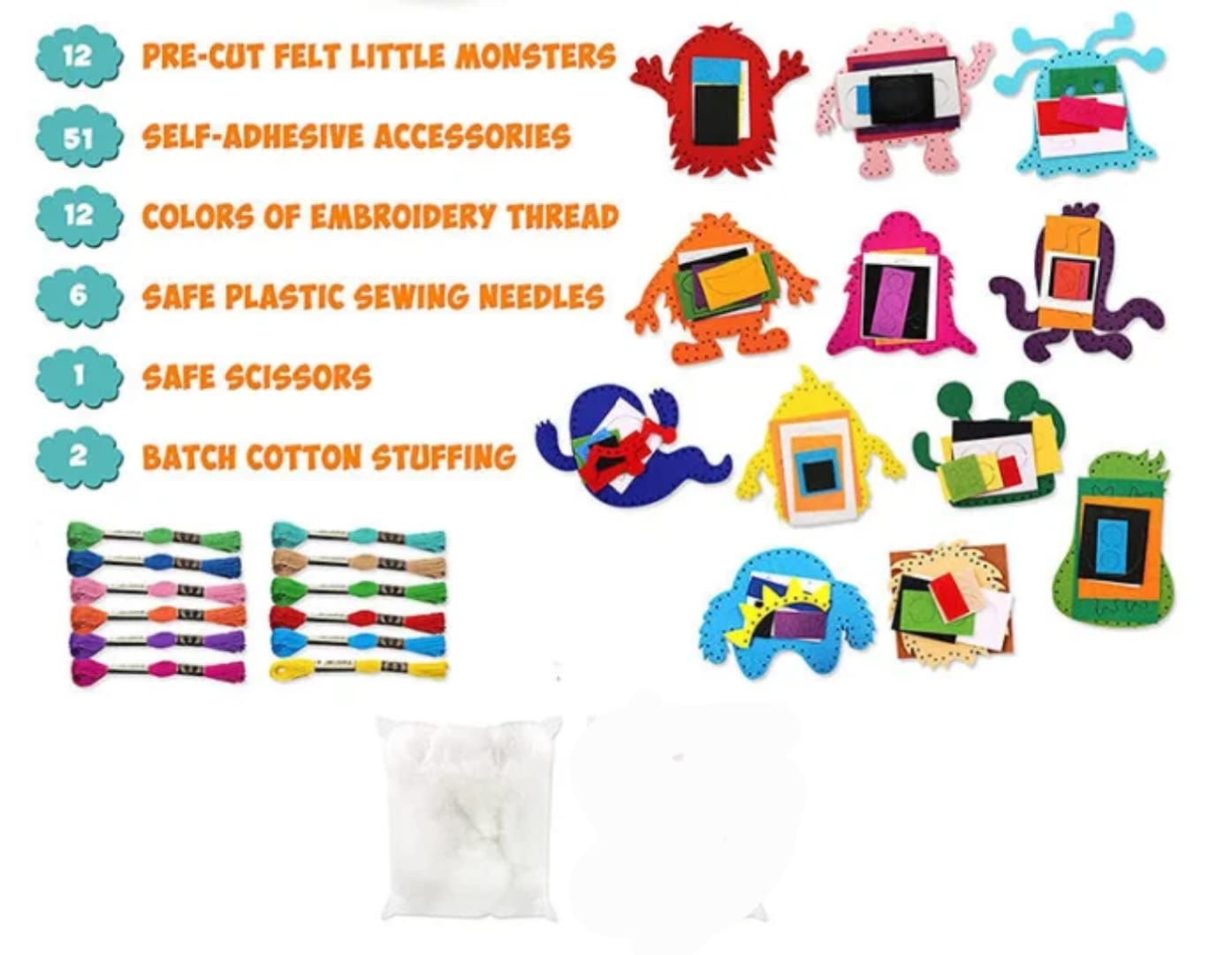 Kids Sewing Craft Kit - Creative Felt Activity Set for Kids (Multiple Themes)