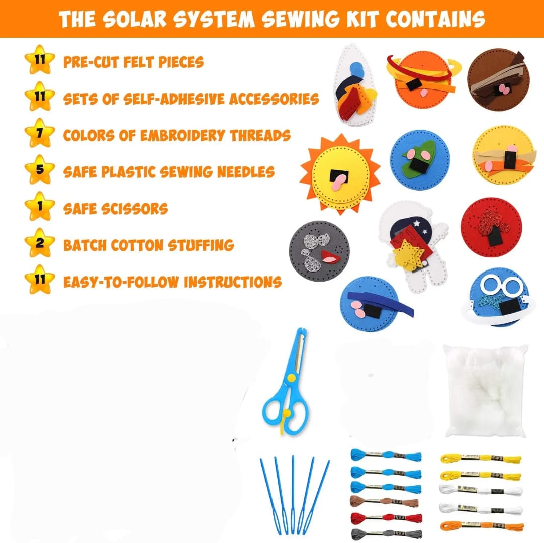 Kids Sewing Craft Kit - Creative Felt Activity Set for Kids (Multiple Themes)