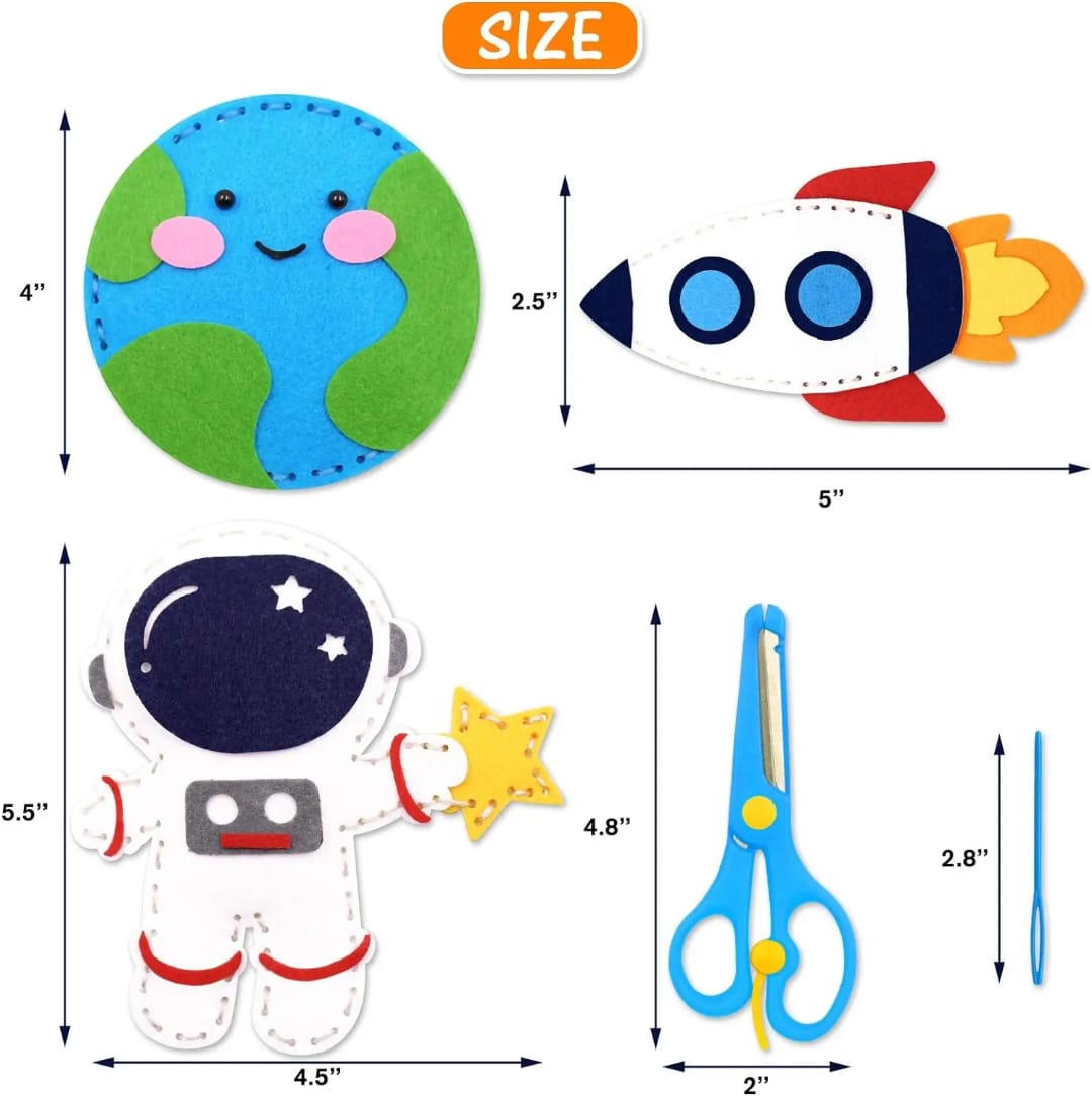 Kids Sewing Craft Kit - Creative Felt Activity Set for Kids (Multiple Themes)
