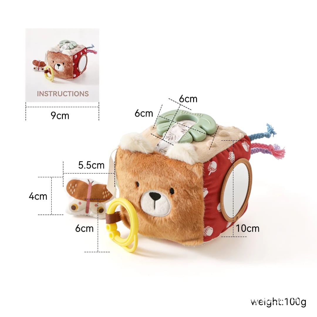 Compact soft activity cube for babies
