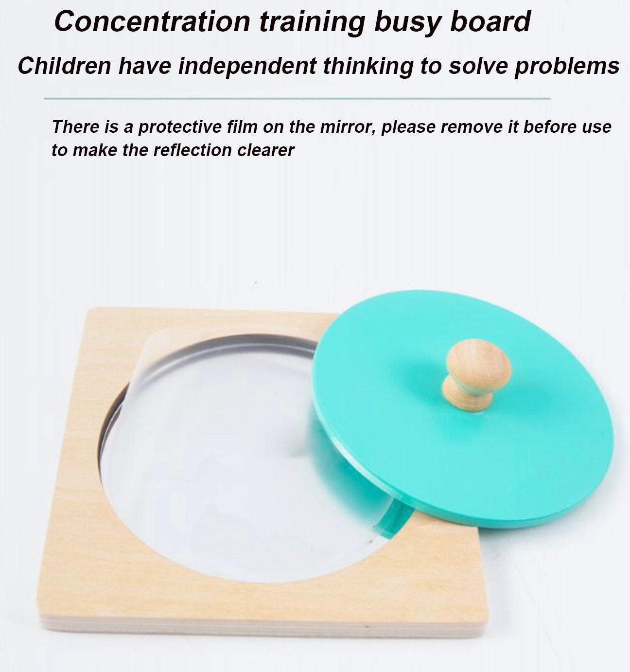 Montessori Baby Mirror – Peekaboo Knob Mirror Puzzle – Tummy Time Sensory Toy