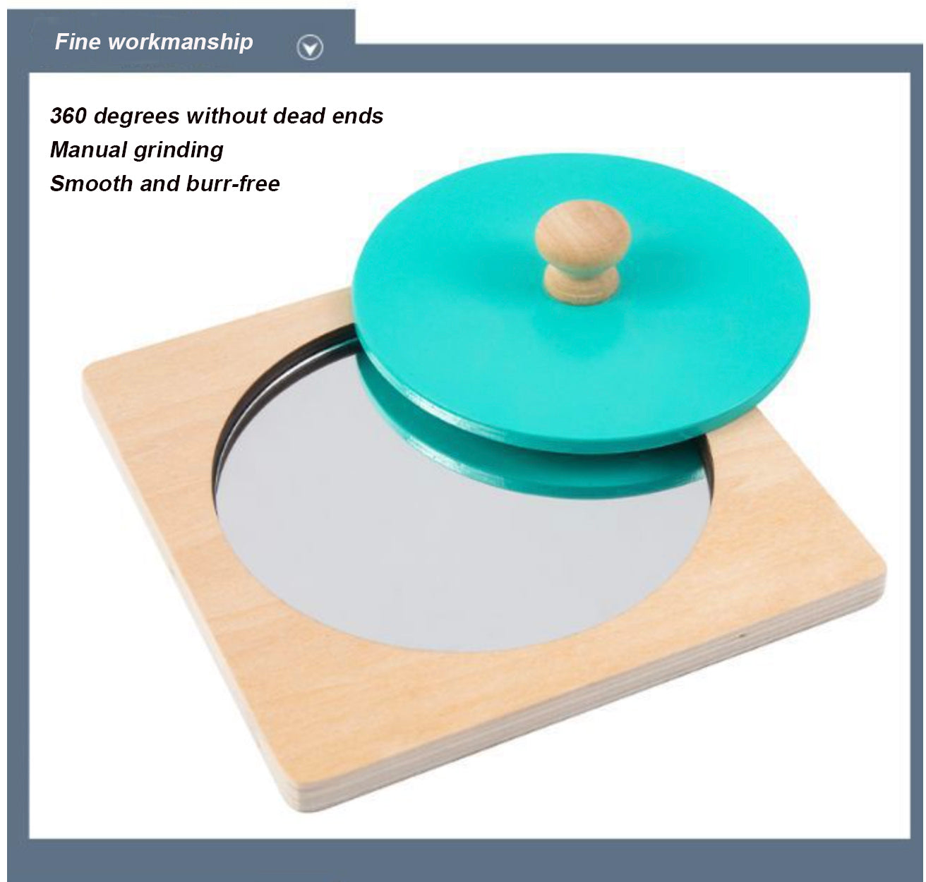 Montessori Baby Mirror – Peekaboo Knob Mirror Puzzle – Tummy Time Sensory Toy