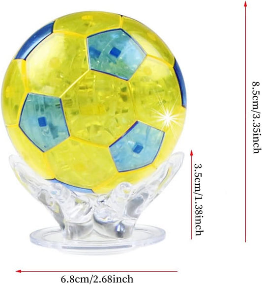 Crystal Puzzle 3D Soccer Ball – 76 Piece Medium Difficulty Brain Teaser Puzzle Gift