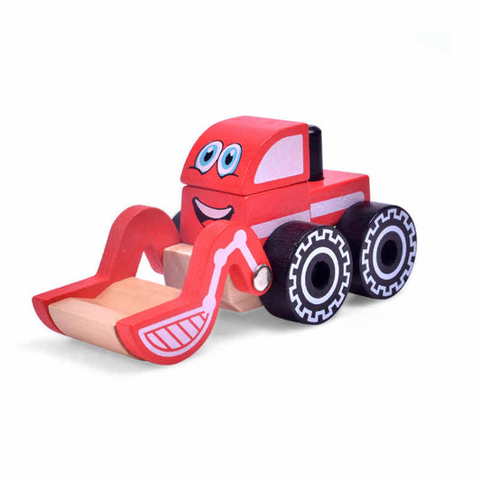 Wooden Stacking Bulldozer Toy - Wooden Construction Bulldozer