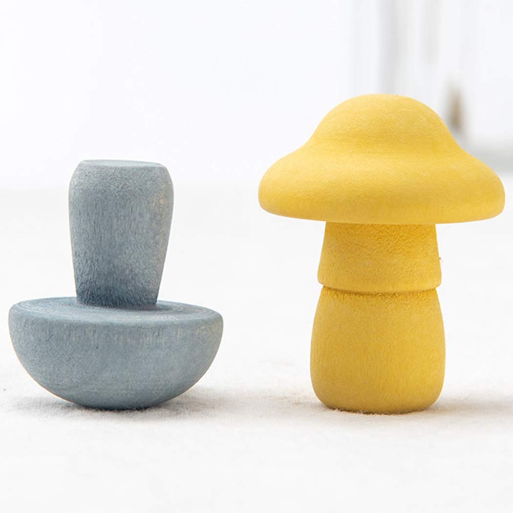 Wooden Mushroom Sorting Toy – Montessori-Inspired Educational Playset