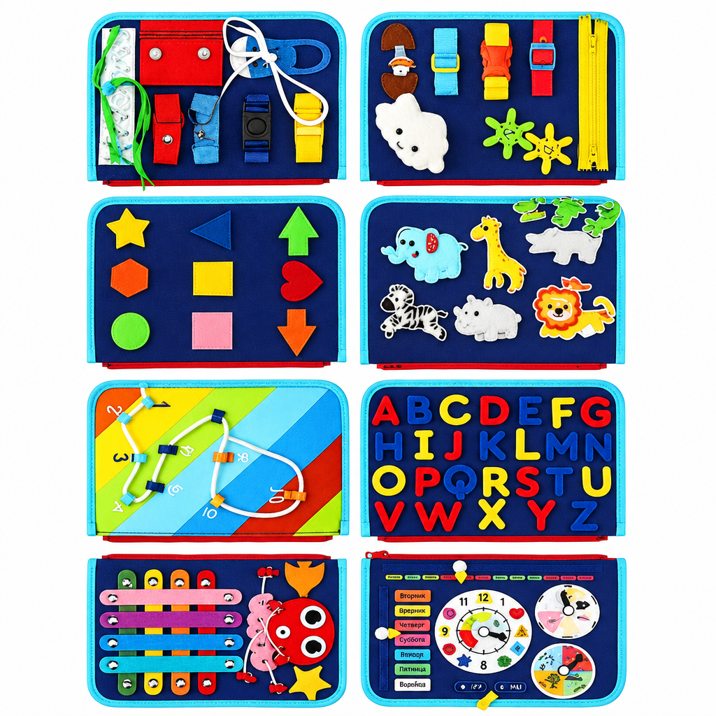 8-in-1 dinosaur busy board activity book