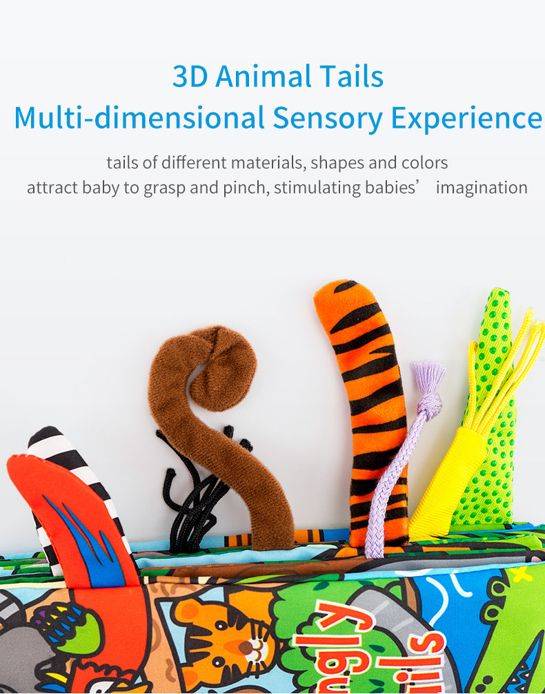 Jollybaby Animals Tail Book – Animal Tails Cloth Book – Baby First Book