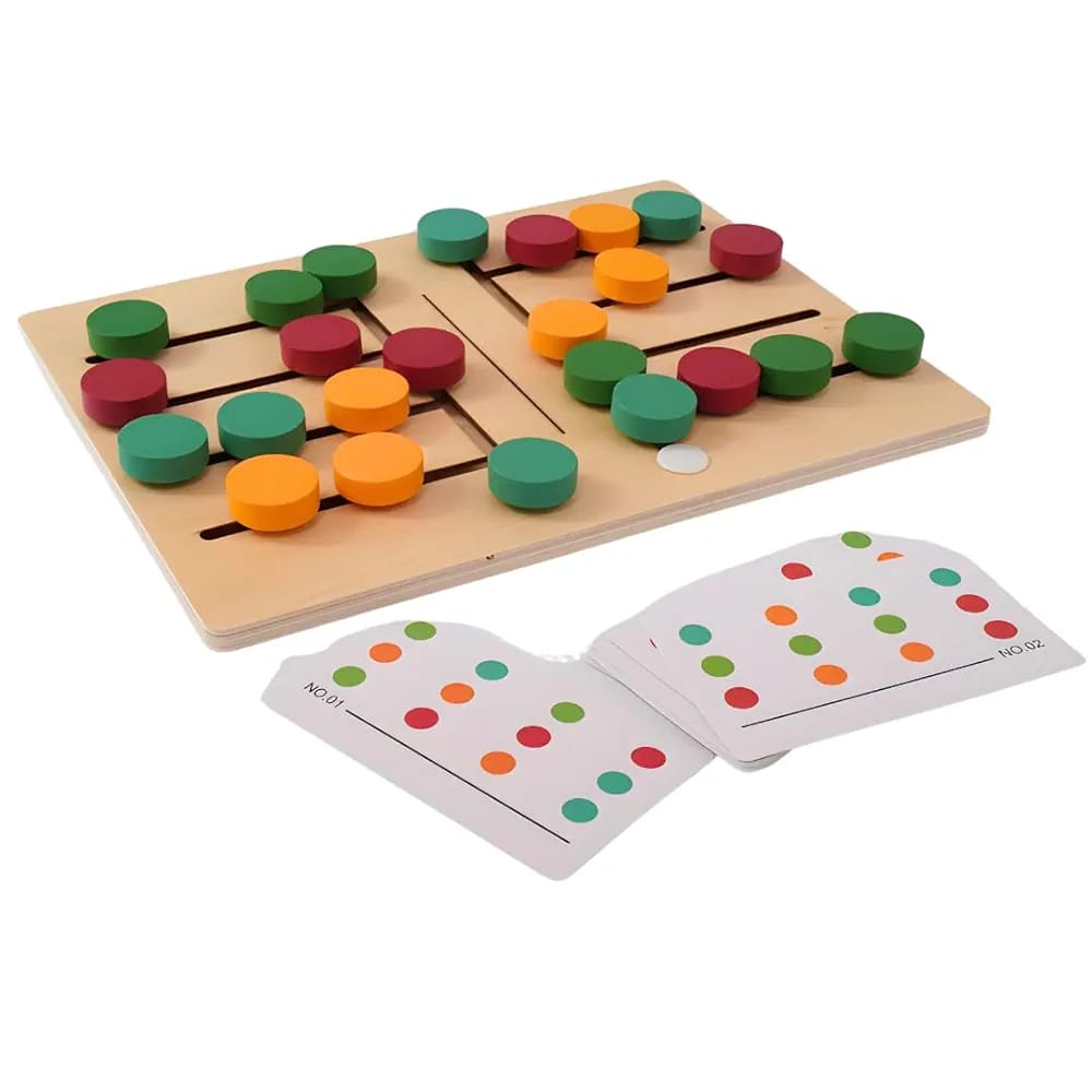 Wooden Color Matching Logic Puzzle Board – Montessori Educational Toy