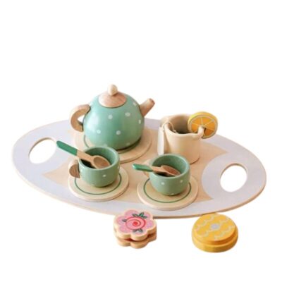 Montessori Wooden Afternoon Tea Set for Kids – 15-Piece Role Play Set for Ages 3+