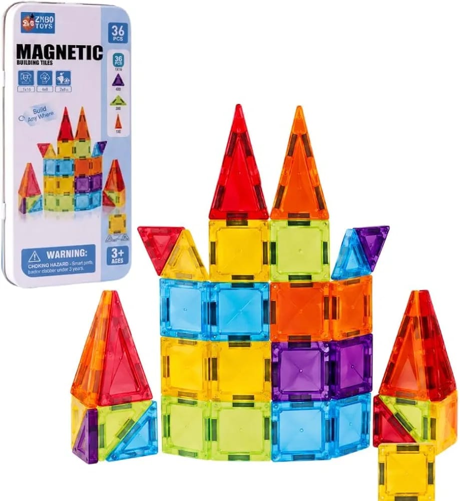 Magnetic Building Tiles 36 Piece Travel Set | 3+