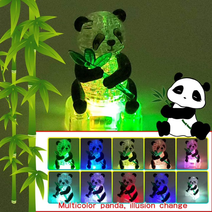 Crystal Puzzle 3D Panda Light-Up – 58 Piece Easy Brain Teaser Puzzle Gift