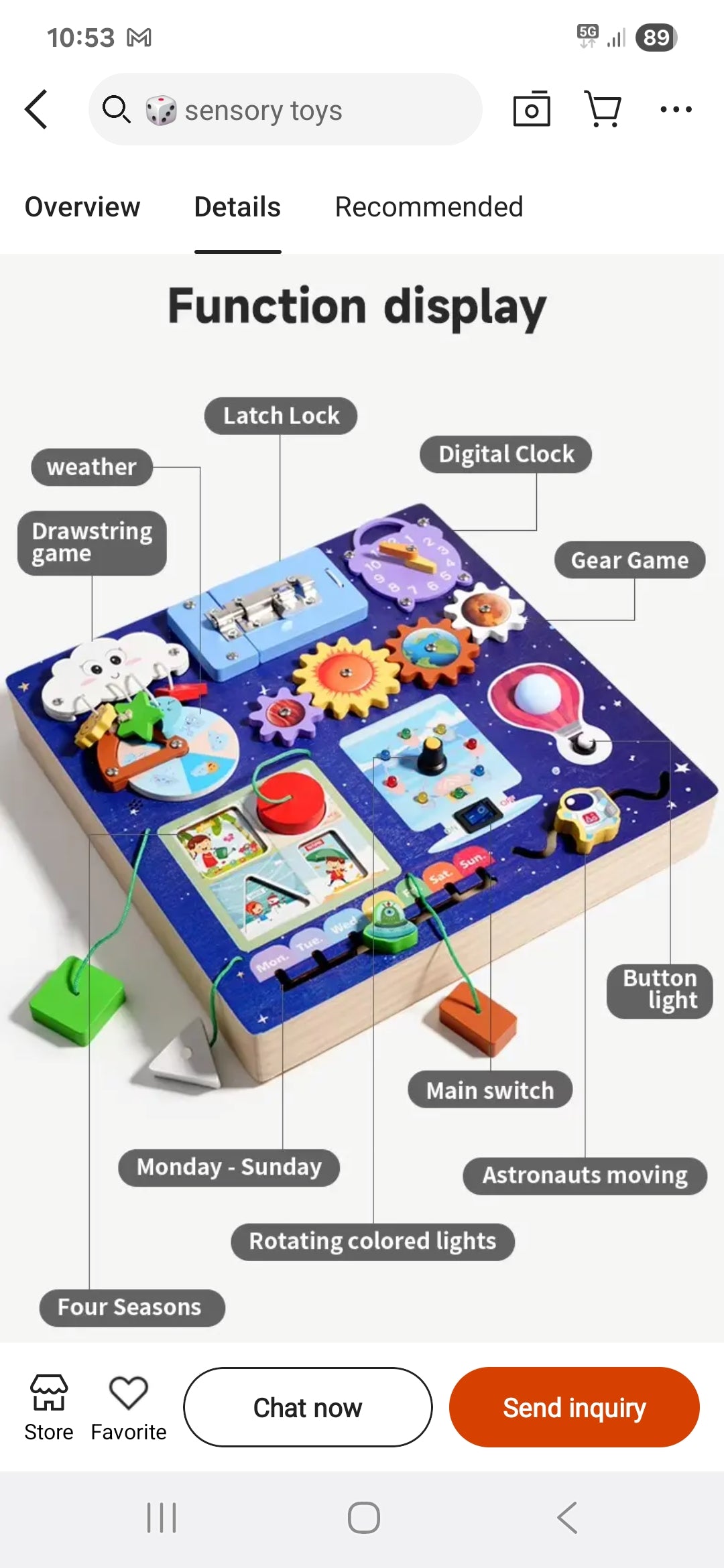 Montessori Wooden Sensory Activity Toy for Toddlers (Ages 2-4)