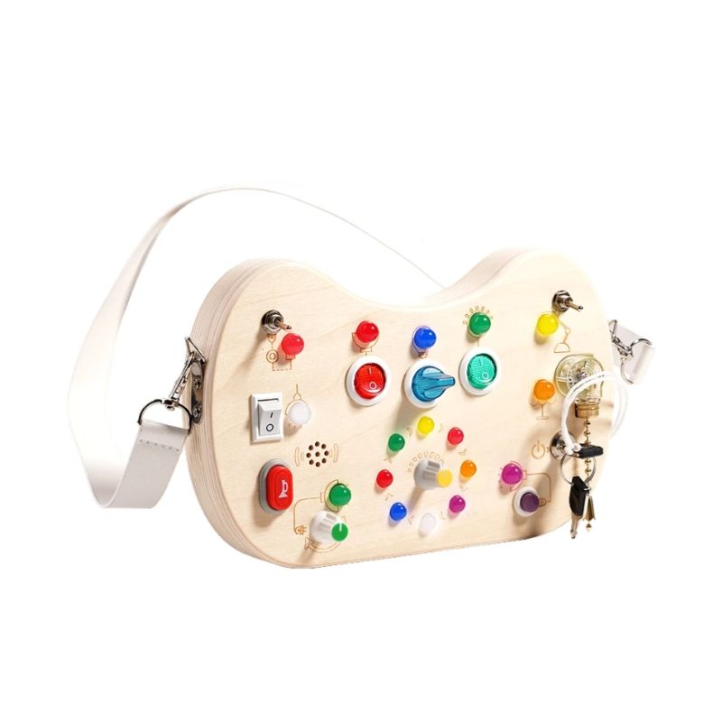 Caryon Montessori Busy Board for Toddlers – LED Lights & Interactive Learning Toy