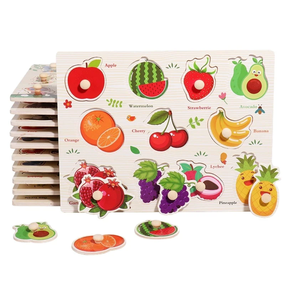 Alphabet Peg Board Puzzle – Wooden Educational Alphabet Puzzle for Kids