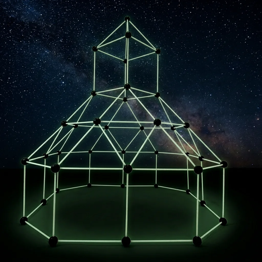 130 Pieces DIY Glow-in-the-Dark Fort Building Kit STEM Toy