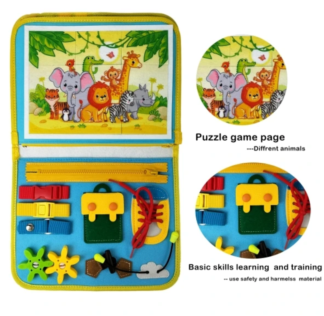 Dinosaur Theme Busy Book – Felt Educational Busy Book for Toddlers