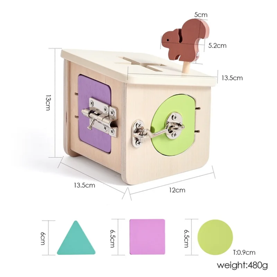 Montessori Wooden Lock Box Toy – Educational Fine Motor Skills Game for Toddlers