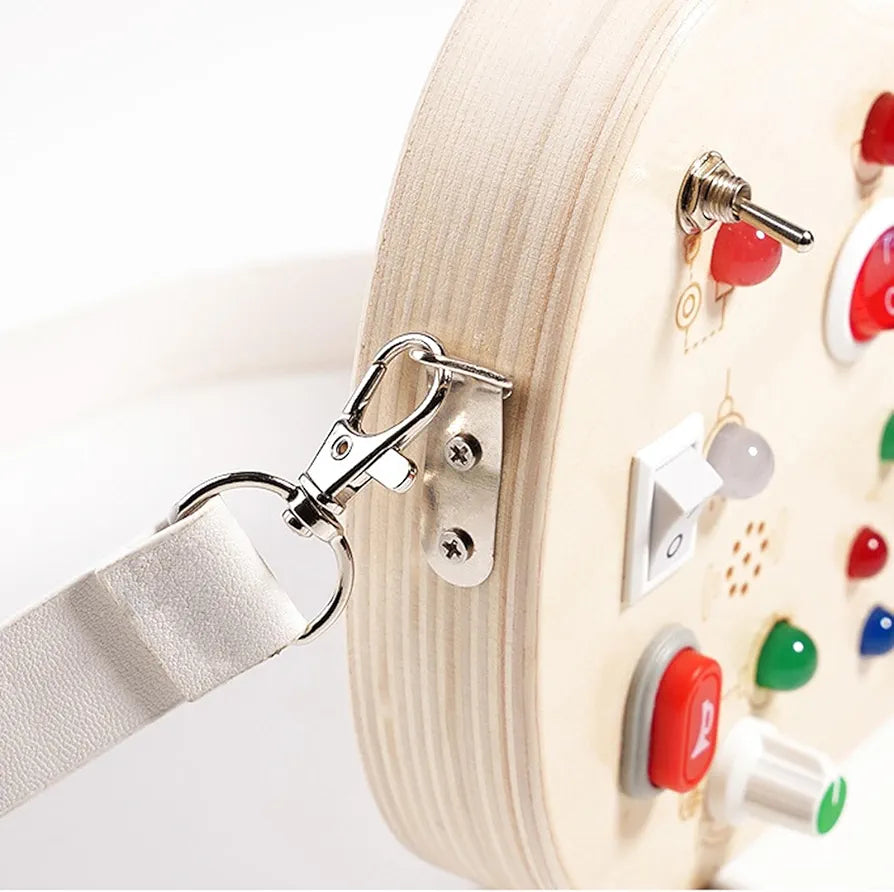 Caryon Montessori Busy Board for Toddlers – LED Lights & Interactive Learning Toy