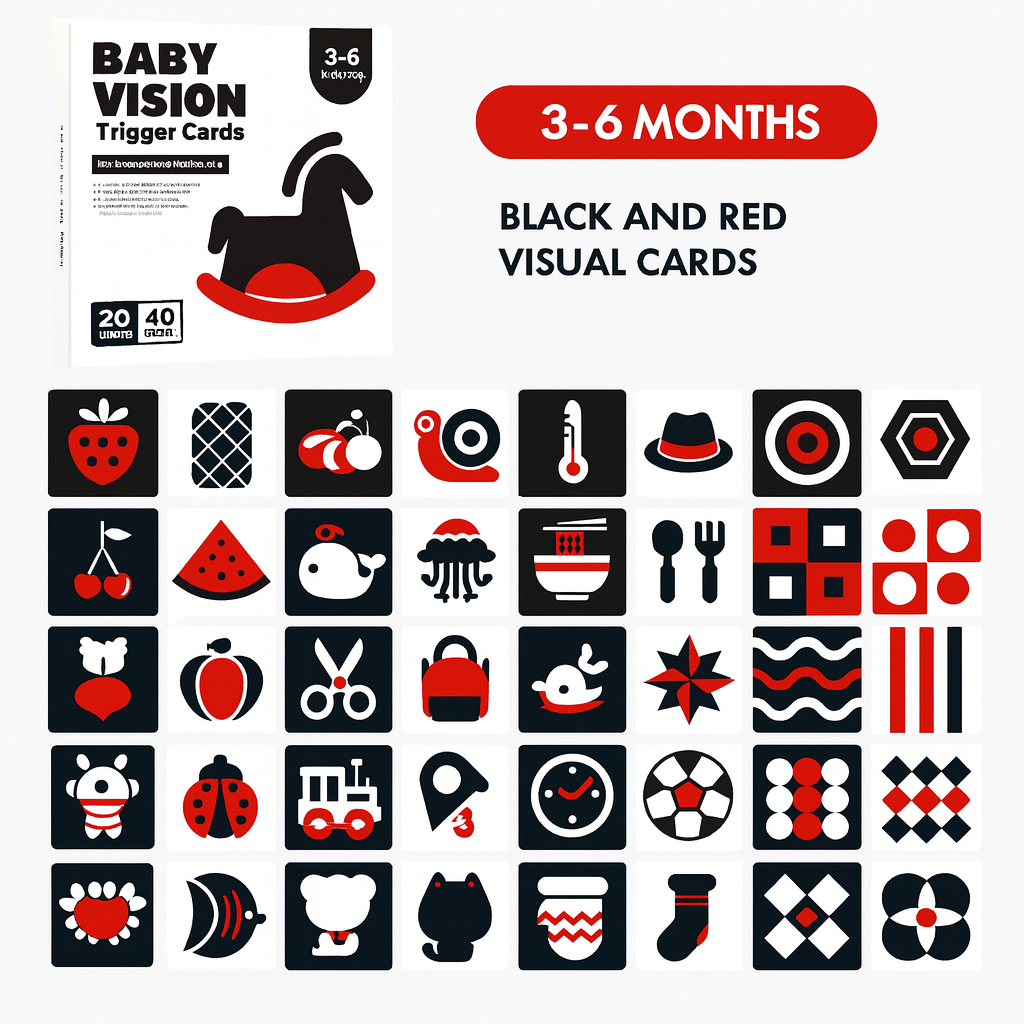 High-Contrast Baby Sensory Cards - Ideal for Early Visual Stimulation