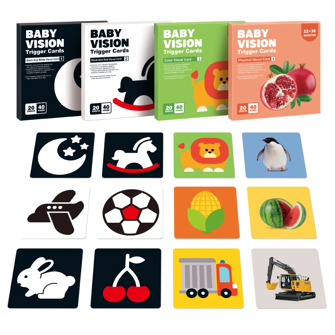 High-Contrast Baby Sensory Cards - Ideal for Early Visual Stimulation
