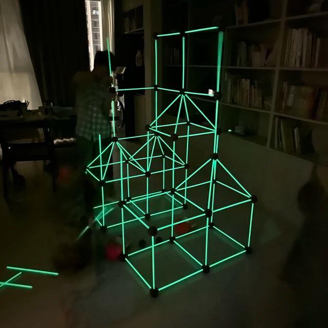 Glow-in-the-Dark Fort Building Kit for Kids - STEM Construction Toy