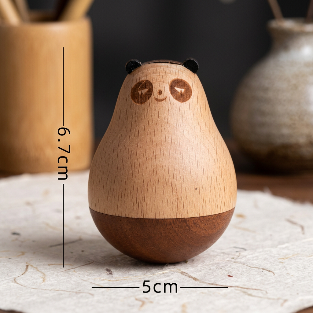 baby sensory wooden wobble toy self righting roly poly toy