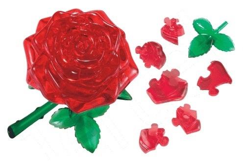 Crystal Puzzle 3D Rose – 44 Piece Hard Level Brain Teaser Puzzle Gift