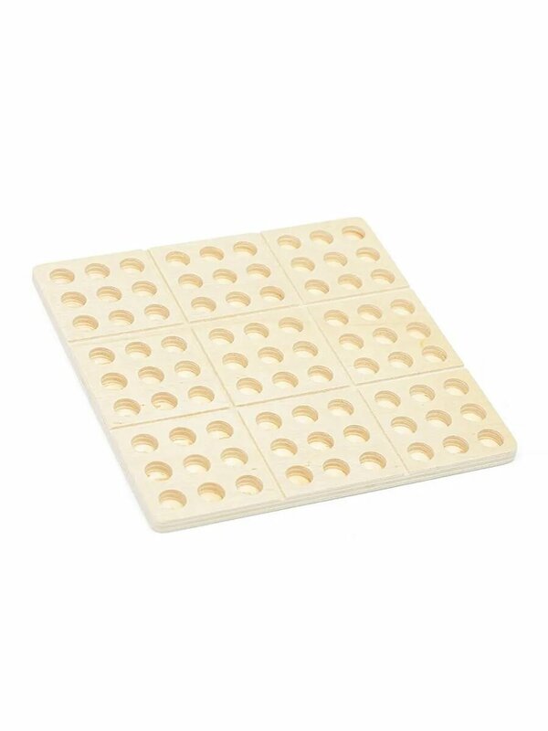 Wooden Sudoku board on table – classic brain development toy for home learning