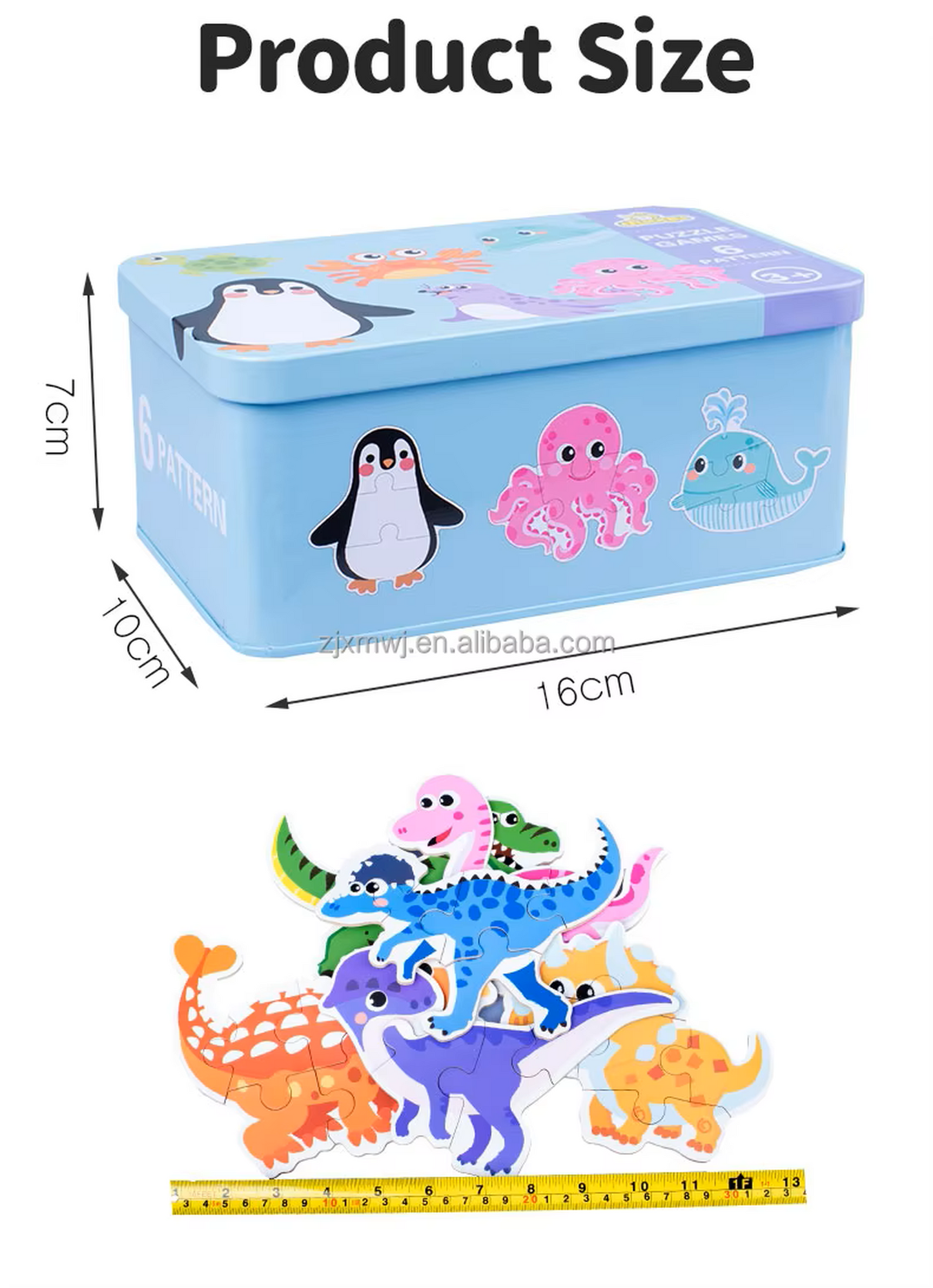 ToyTribe puzzle storage box with dimensions 16 x 10 x 7 cm – educational puzzles for kids
