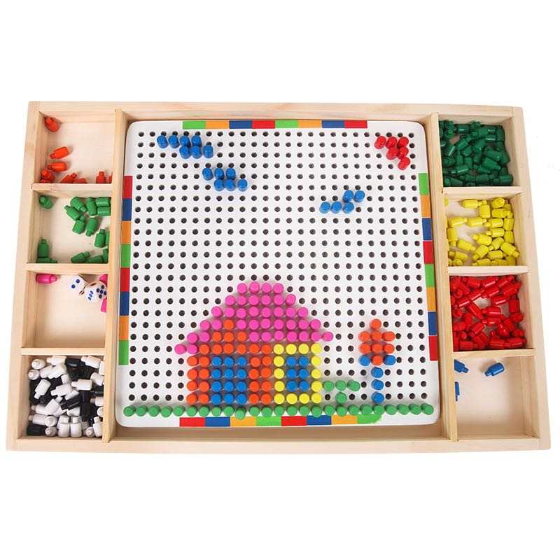 Montessori Wooden Peg Board Toy