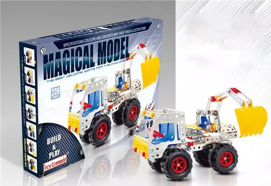 Magic Model DIY Metal Construction Truck Excavator