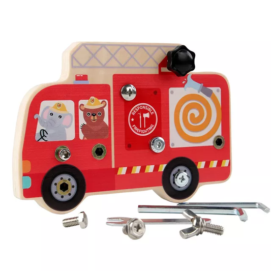 Montessori Busy Fire Truck - Screw Board