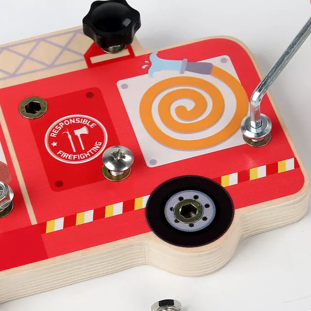Montessori Busy Fire Truck - Screw Board