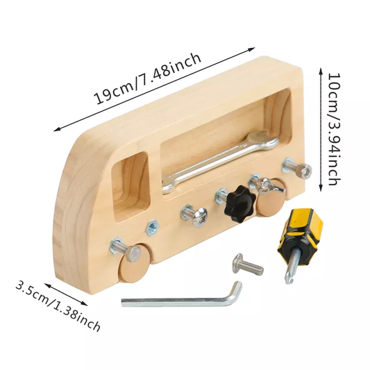 Bus Screw Board – Educational Wooden Screw Board for Kids