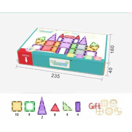 Magnetic Tiles 32pcs - Reinforced by Rivets