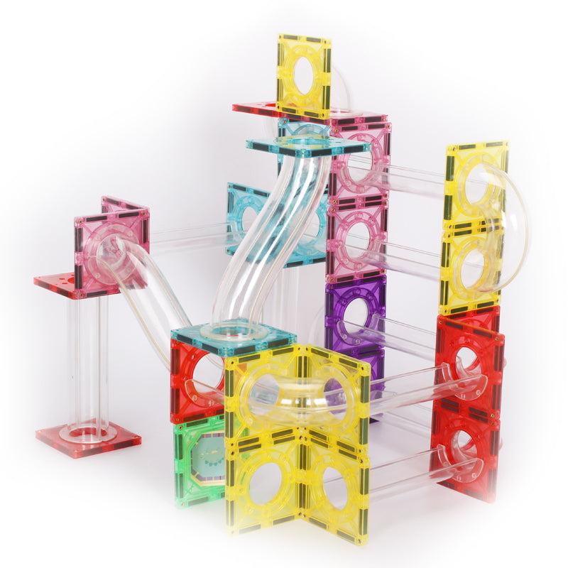 Magnetic Tile Marble Run 100pcs – Reinforced with Rivets