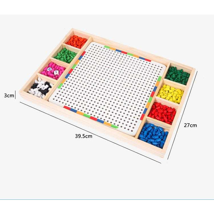 Montessori Wooden Peg Board Toy