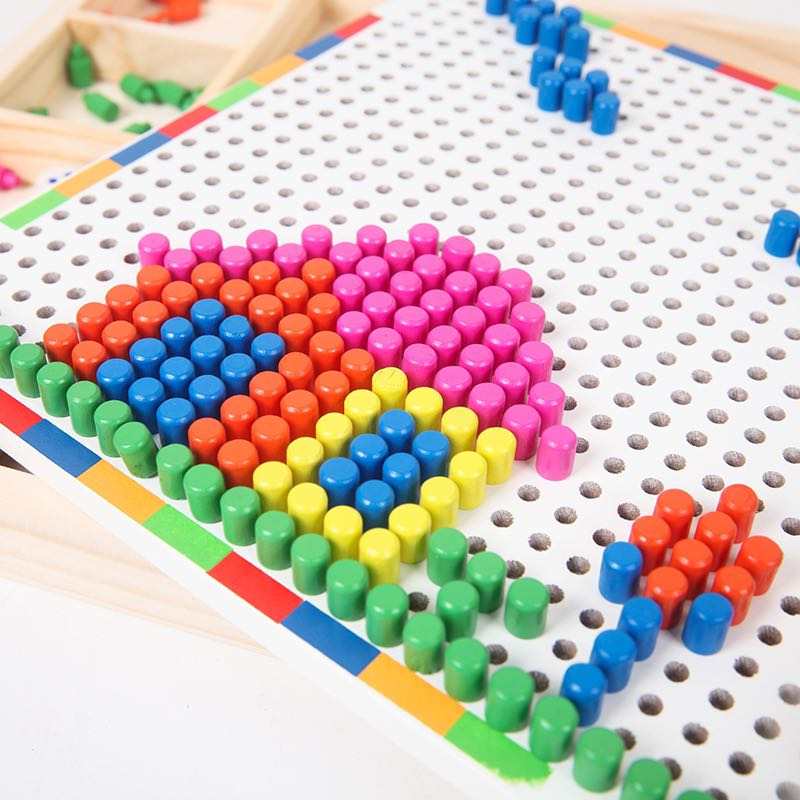 Montessori Wooden Peg Board Toy