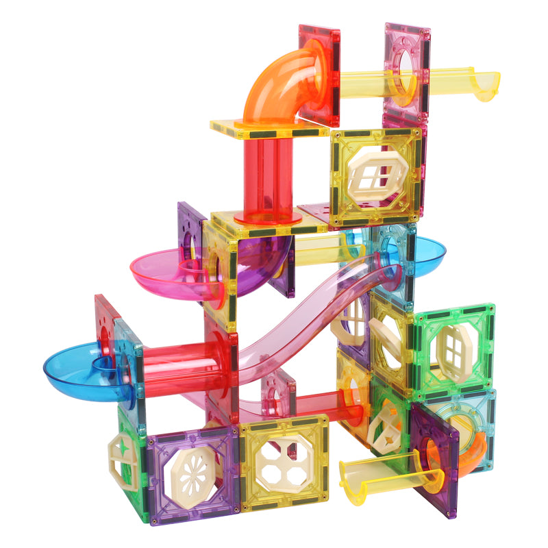 Magnetic Tile Marble Run 80pcs - Reinforced by Rivets