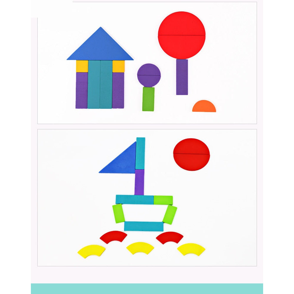 Wooden pattern and Multi Shapes puzzle Type A