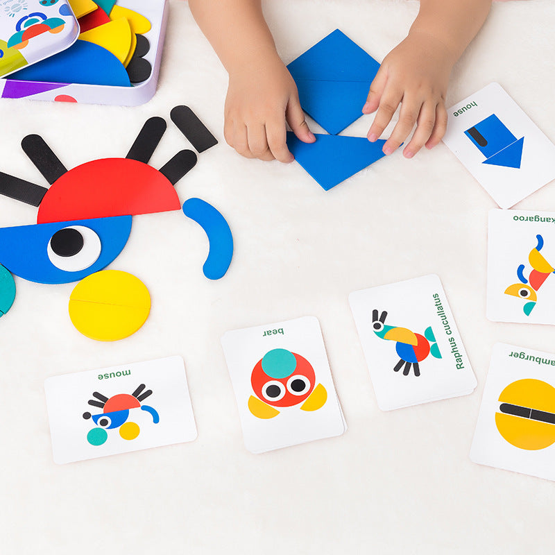 Wooden pattern and Multi Shapes puzzle Type B