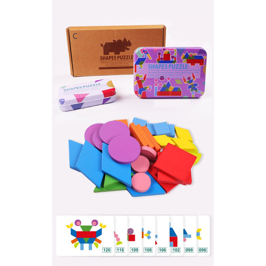 Wooden pattern and Multi Shapes puzzle Type C