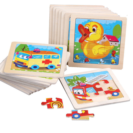 5x Wooden Jigsaw Puzzles – Fun Kids Puzzle Set