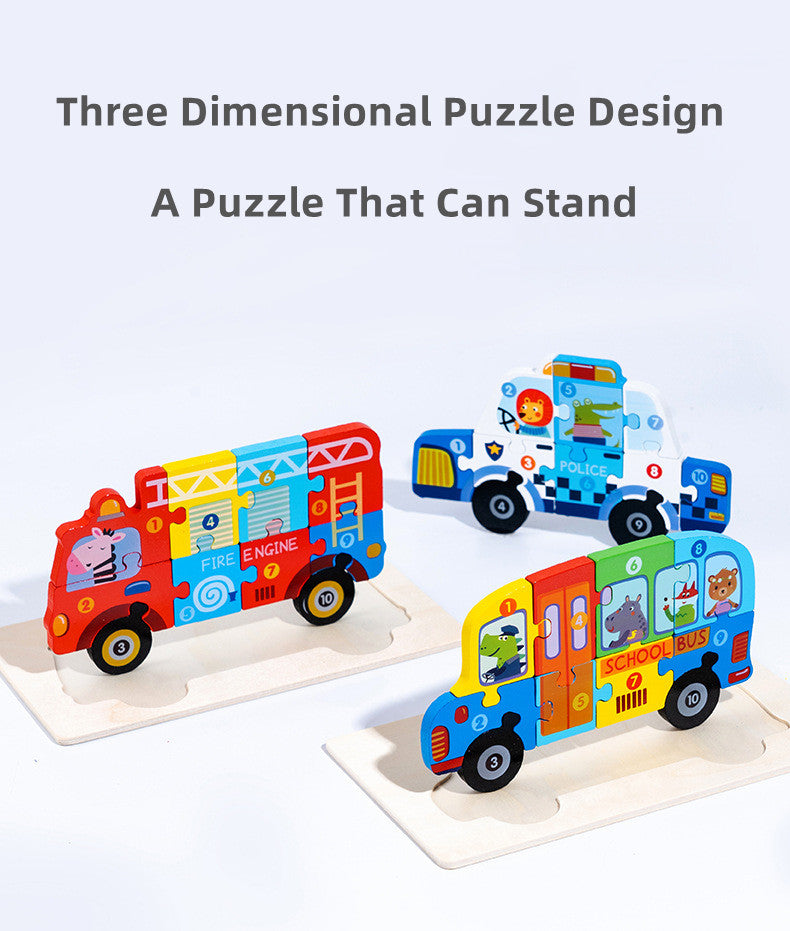 Wooden 3D Jigsaw Puzzle Vehicles – Wooden Puzzle – Educational Puzzle   