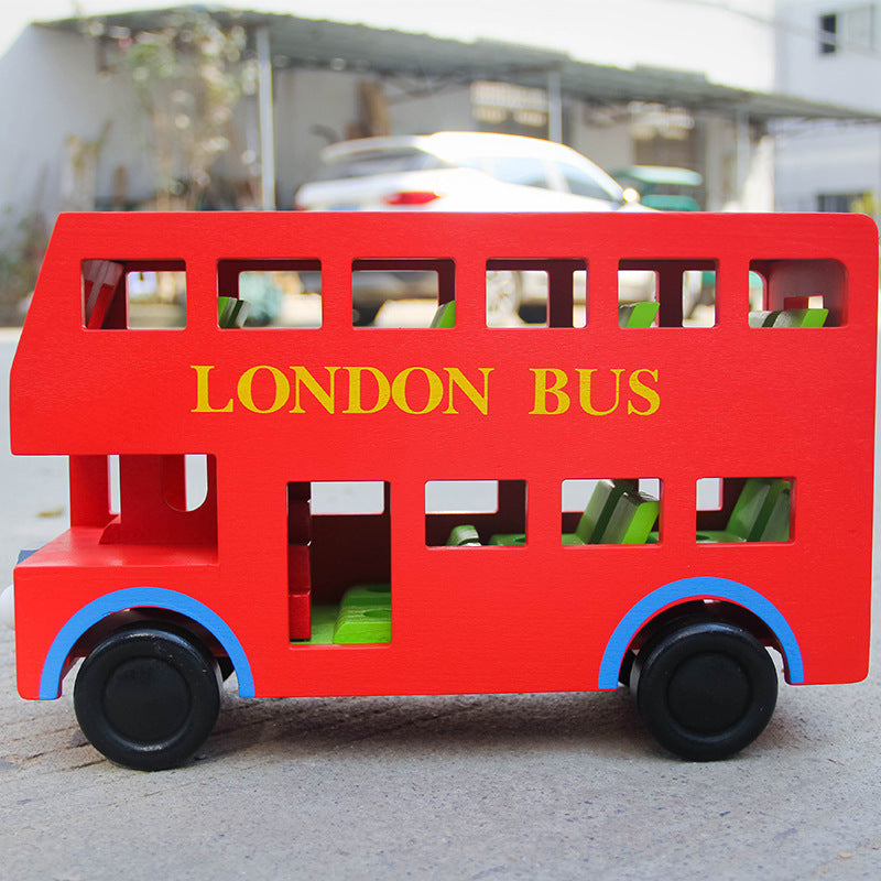 London Bus Wooden Toy – Wooden Bus for Kids