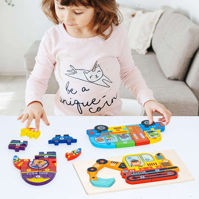 Wooden 3D Jigsaw Puzzle Vehicles – Wooden Puzzle – Educational Puzzle   
