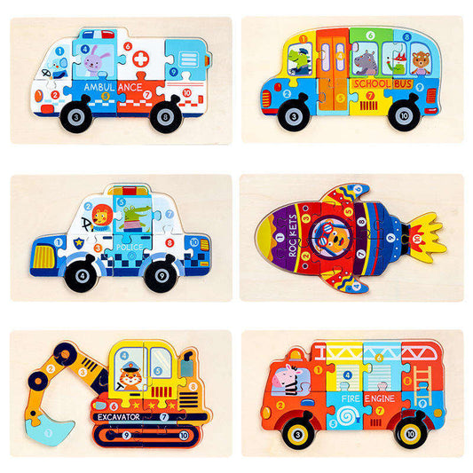 Wooden 3D Jigsaw Puzzle Vehicles – Wooden Puzzle – Educational Puzzle   