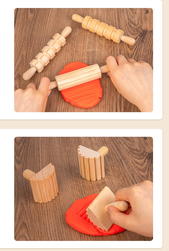 Wooden Play Dough Tool set 12pcs